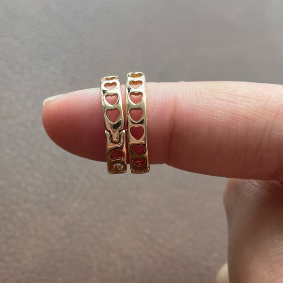 NWOT- Rosegold Small Heart Hoops - Picture 5 of 5